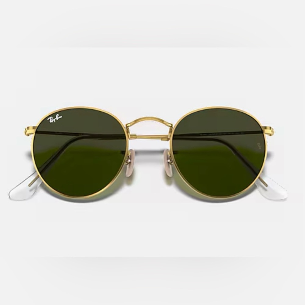 Ray-Ban Gold Frame Sunglasses with Green Lenses